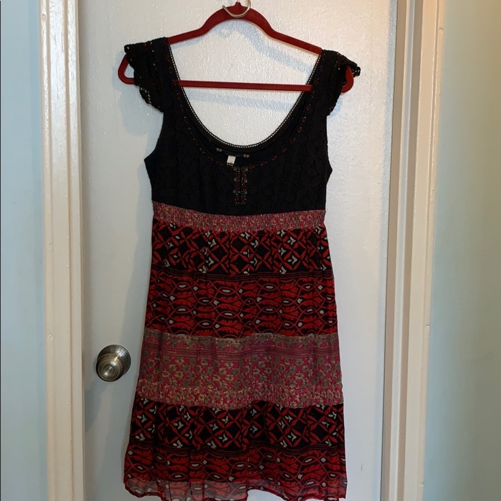 Free People black and red crocheted top dress